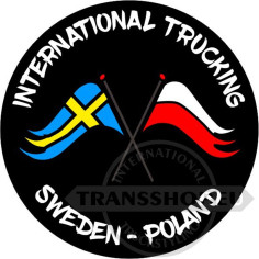 INTERNATIONAL TRUCKING SWEDEN- POLAND NAKLEJKA WLEPA 10 CM