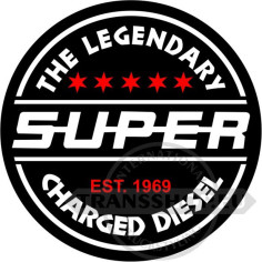 THE LEGENDARY SUPER CHARGED DIESEL NALEPKA 10 CM