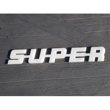 S-U-P-E-R plastový emblem napis SUPER Scania